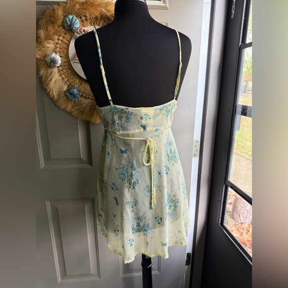 Vintage Secret Treasures butterfly garden ribbon trim slip robe set, size large - Picture 8 of 14